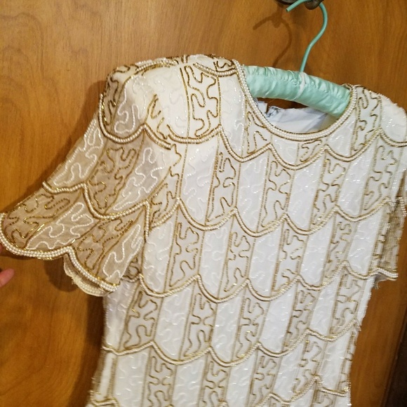 Women's silk sequence evening top - Picture 3 of 4